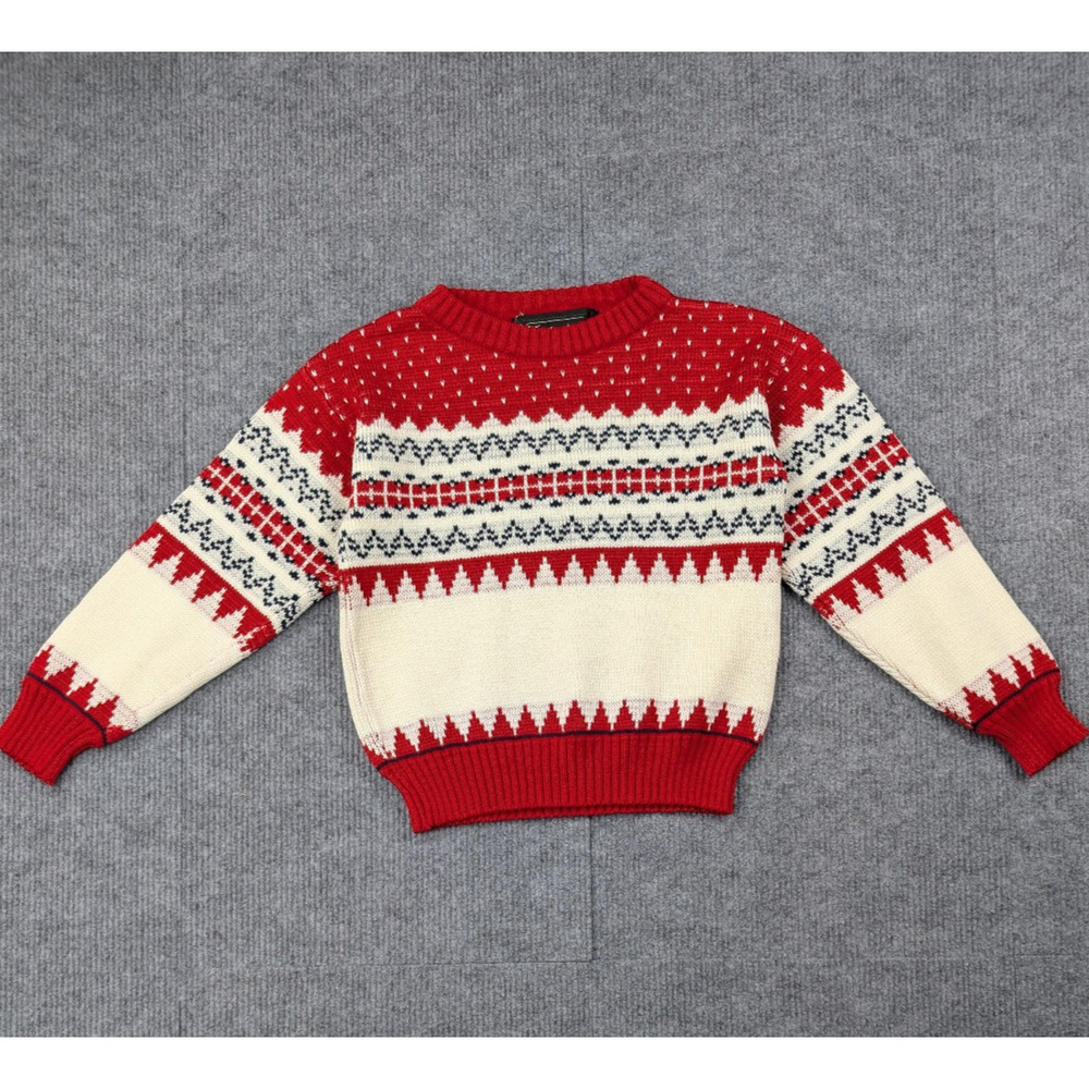 Vintage Townsley Sweater Kids Boys 6 Fair Isle Nordic Cottage Retro Knit Western